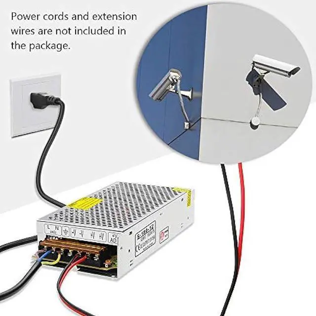 Alt view image 7 of 7 - SHNITPWR 12V 15A 180W Power Supply Adapter 110V / 220V AC to DC Universal Regulated Switching Power Converter Transformer LED Driver for LED Light Strip 3D Printer CCTV Security System LCD Monitor