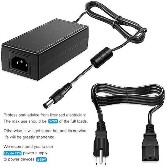 Alt view image 7 of 7 - SHNITPWR 12V 6A AC DC Power Supply Adapter Converter 100V~240V AC to DC 12 Volt 6 Amp 72W LED Driver Transformer with 5.5x2.5mm Plug for 5050 3528 LED Strip 3D Printer CCTV Security System LCD Monitor