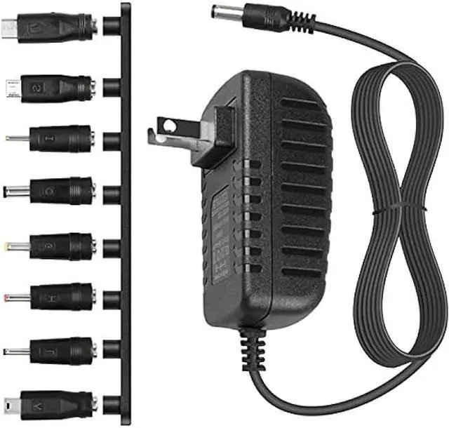 Main image of DC 5V 2A 2000mA Power Supply Cord Charger Multi Tips 10W AC Adapter with 8 Selectable Multiple Switching Connectors for TV Box LED Lights Strip Tablets Webcam Camera Speaker Router Transformer ect