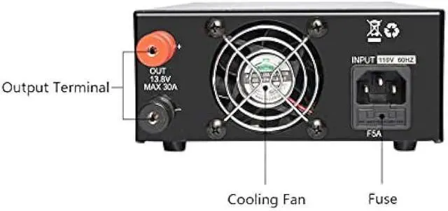 Alt view image 3 of 7 - Switching Power Supply DWC30WIN, Universal Compact 13.8 Volt DC 110V AC Home Lab AC-DC Converter Power Supply for CB/HAM Radio Mobile, Output Current 30A(Max), Liquid-Crystal Display