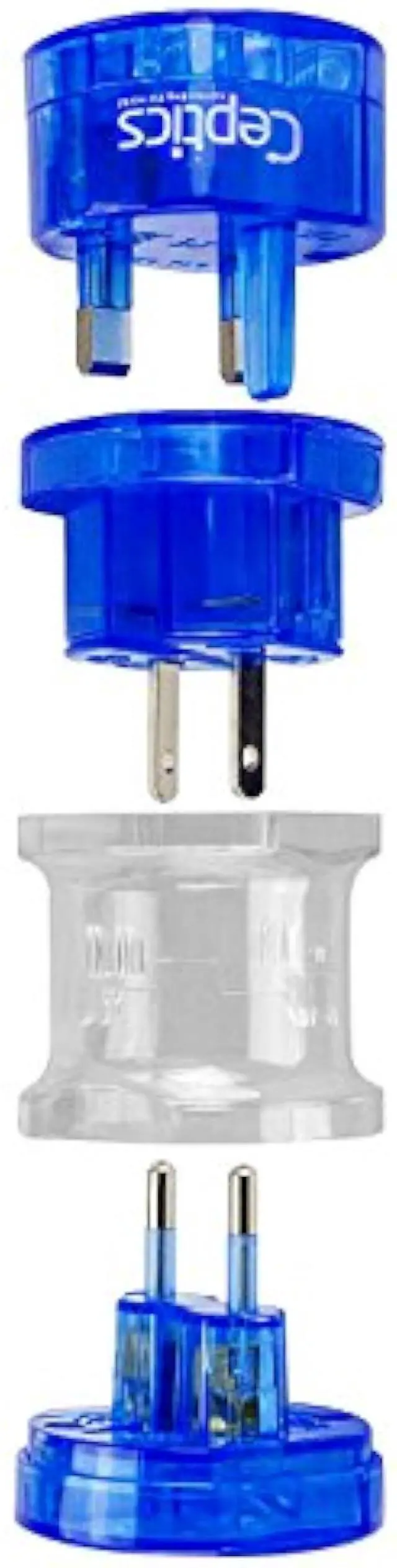 Main image of Ceptics Travel Adapter Plug Compact Worldwide International Kit - Works in Europe, Asia, China, England, Italy, New Zealand, Australia and More