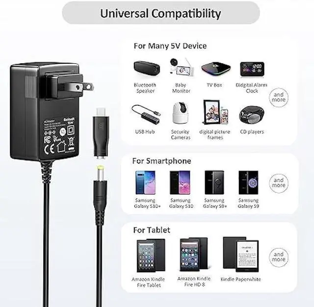 Alt view image 5 of 7 - 5V 3A 2A 1A Power Supply DC 5v Power Adapter for TV Box Tablet Speaker GPS Webcam Router Alarm Clock and Replace More DC 5v Power Cord Charger