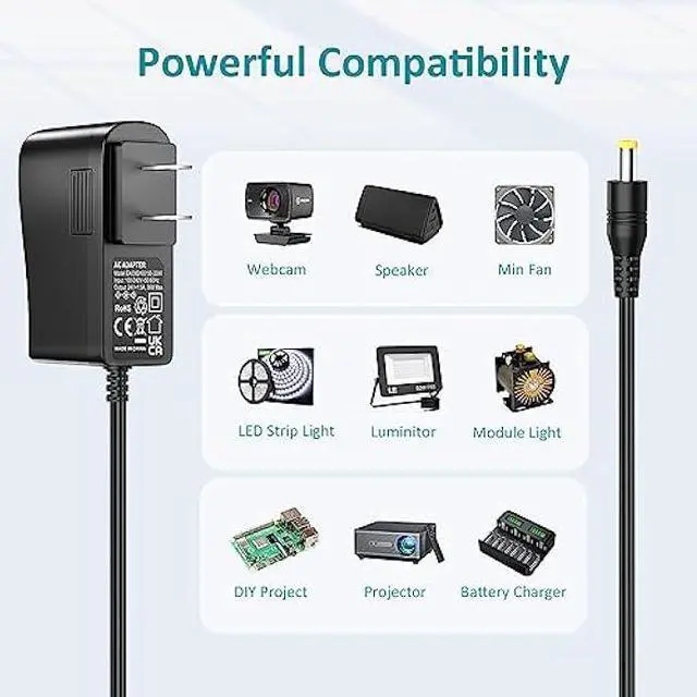 Alt view image 3 of 6 - 24V 1.5A Power Supply 36W AC Adapter DC 24V Power Cord Charger for LED Strip Lights Ride On Toys Massage Gun 24 Volt 1.5 Amp 1 Amp 1A 0.75A 0.7A 0.65A 0.6A 0.5A 700mA 650mA 600mA 500mA