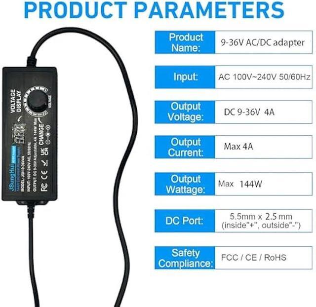 5V/2A AC Power Supply Adapter Universal Adaptor 5.5mm Flat CCTV Modem