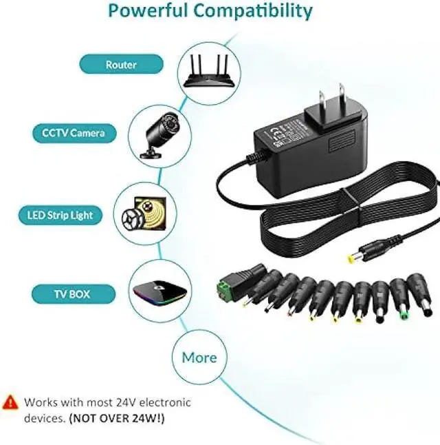 Alt view image 5 of 6 - 24V 1A Power Supply 24W AC Adapter DC 24V Power Cord Charger for LED Strip Lights Ride On Toys Massage Gun 24 Volt 1 Amp 0.75A 0.7A 0.65A 0.6A 0.5A 700mA 650mA 600mA 500mA
