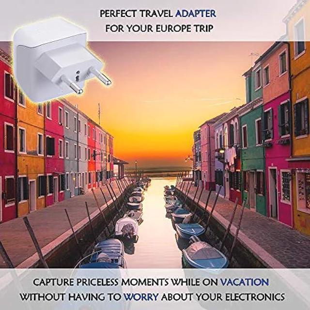 Alt view image 4 of 5 - Ceptics Turkey, Egypt, Iceland Travel Adapter Plug - Type C - Europe - 2 In 1 - Light Weight - Perfect for Cell Phones, Chargers, Cameras and More