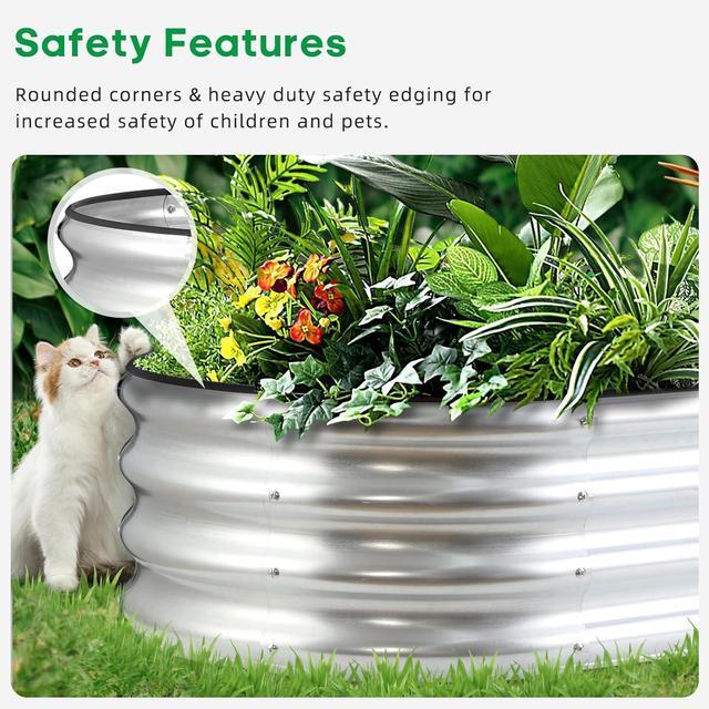 Alt view image 6 of 7 - JERIA Raised Garden Bed,Galvanized Raised 4×2×1ft Planter Boxes Outdoor with Easy Assembly, Large Garden Bed for Vegetables, Fruits, Flowers