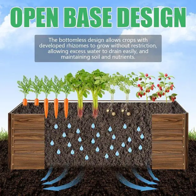 Alt view image 4 of 7 - SnugNiture Galvanized Raised Garden Bed 4x4x2FT Outdoor Large Metal Planter Box Steel Kit for Planting Vegetables, Flowers
