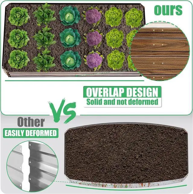 Alt view image 6 of 7 - SnugNiture Galvanized Raised Garden Bed 4x4x2FT Outdoor Large Metal Planter Box Steel Kit for Planting Vegetables, Flowers