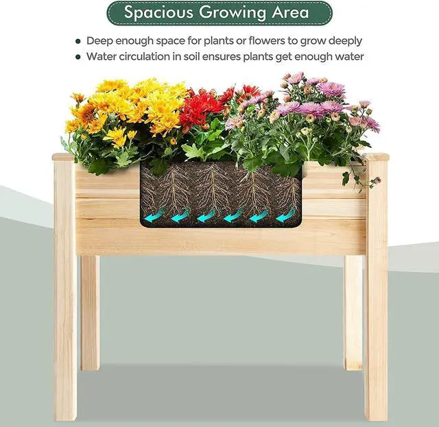 Alt view image 3 of 6 - Elevated Wood Gardening Bed with Green House Cover - 36L x24W x 66H - Backyard Expressions