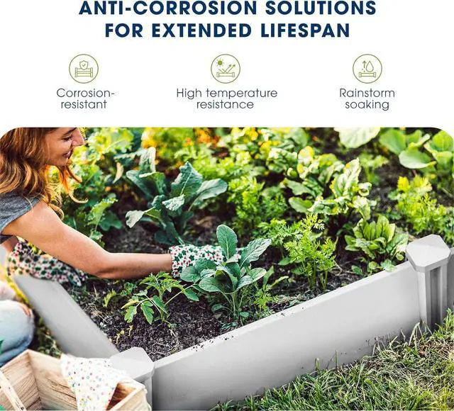 Alt view image 3 of 7 - PASAMIC Durable Vinyl Raised Garden Bed, 6x3x1ft Raised Bed for Gardening, Planter Box with Open Bottom, Raised Garden Bed Outdoor, DIY Above Ground Garden Bed for Fruit, Vegetables, Herbs