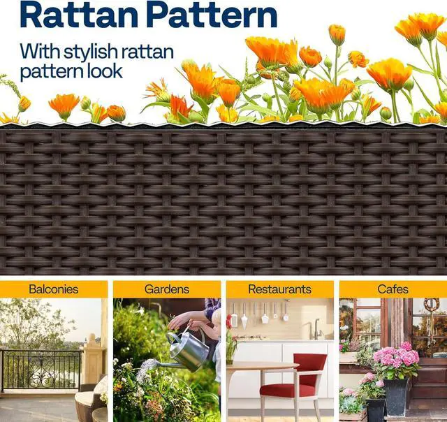 Alt view image 6 of 7 - VIVOHOME 2 Packs Elevated Plastic Raised Garden Bed Planter Kit, Outdoor Planters Above Ground Flower Vegetable Standing Planter Box for Patio Deck Porch W/Drainage Holes