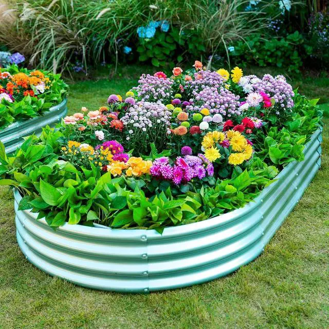 Alt view image 2 of 6 - 2pack 6×3×1ft Raised Garden BedOutdoor Galvanized Planter Boxes, Oval Large Metal Raised Garden Beds for Vegetables