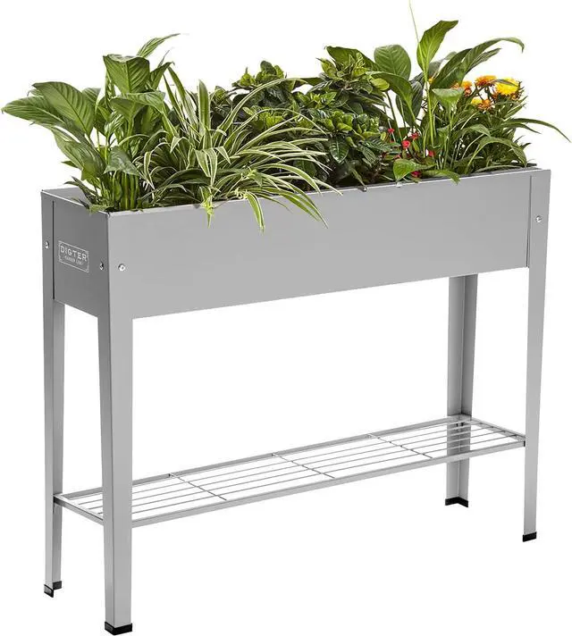 Main image of Raised Garden Bed, Garden Raised Planter Box with Legs, Galvanized Garden Planter for Herbs and Vegetables (40" Grey)