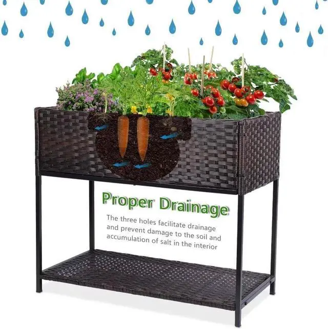 Alt view image 5 of 7 - WONDER GARDEN Raised Garden Bed-Planter Box - Elevated Raised Garden Beds Outdoor with Legs & Storage Shelf for Vegetables Flower Herb Backyard Patio
