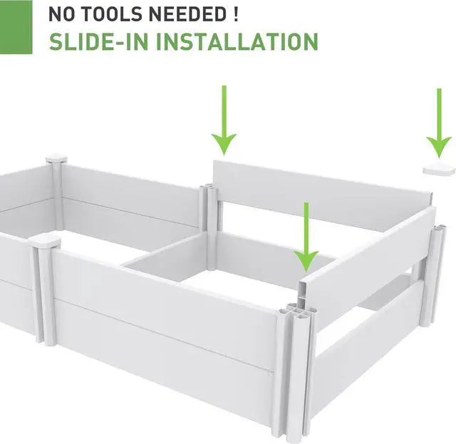 Alt view image 3 of 5 - 6' x 3' Vinyl Raised Garden Bed Screwless Planter Box for Gardening, Whelping Pen and More