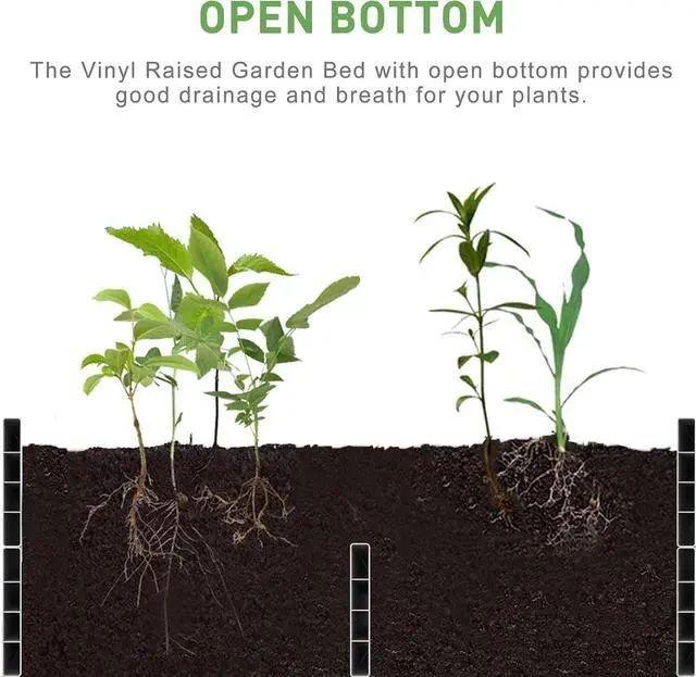 Alt view image 5 of 5 - 6' x 3' Vinyl Raised Garden Bed Screwless Planter Box for Gardening, Whelping Pen and More