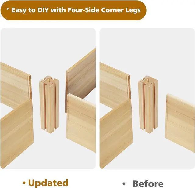 Alt view image 6 of 7 - Giantex U-Shaped Raised Garden Bed, Wood Raised Garden Planter Box for Vegetables and Flowers, Easy Assembly, Garden Container for Backyard, Patio, Balcony (92.5" Lx95 Wx11 H)