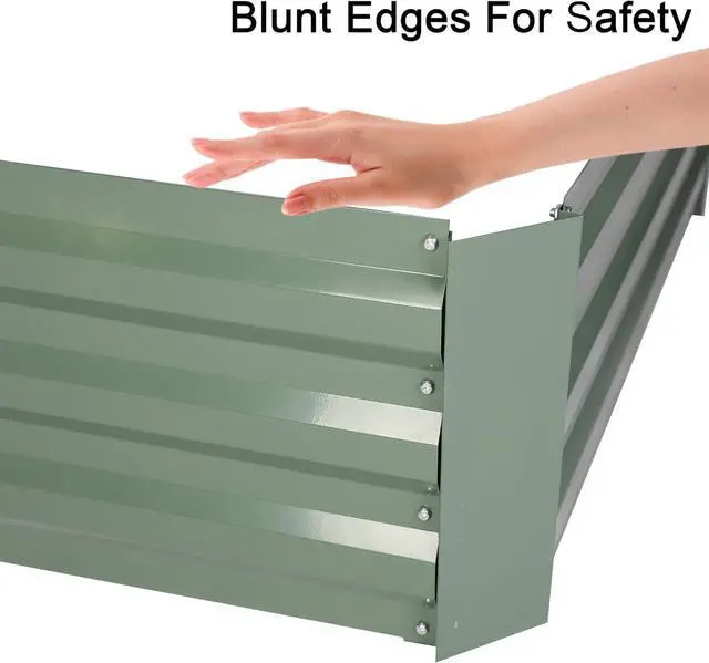 Alt view image 7 of 7 - LUCKYERMORE Galvanized Raised Garden Bed Planter Box 4' x 3' x 1', Anti-Rust Coated Metal Garden Bed for Vegetables, Herbs, and Flowers - Outdoor Raised Planter Box, Green