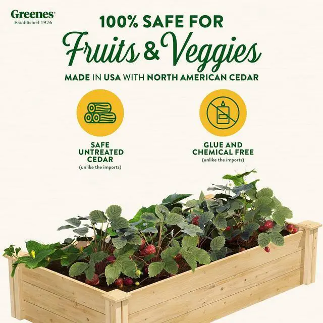 Alt view image 4 of 7 - Greenes Fence Original Cedar Raised Garden Bed, 2' x 4' x 10.5" (3-Pack) - Made in USA with North American Cedar