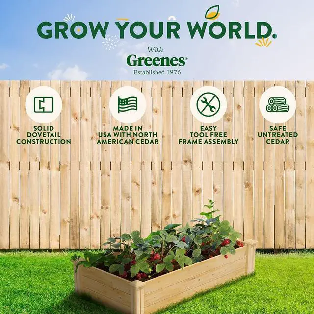 Alt view image 6 of 7 - Greenes Fence Original Cedar Raised Garden Bed, 2' x 4' x 10.5" (3-Pack) - Made in USA with North American Cedar