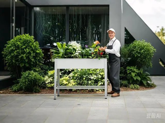 Alt view image 5 of 7 - Metal Raised Garden Bed,Raised Planter Box with Legs,Herbs and Vegetables Planter Suitable for Outdoor Patio Deck and Porch (Gray)