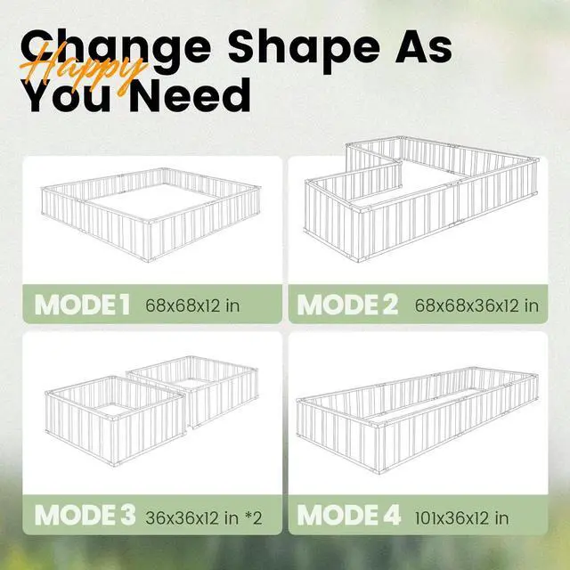 Alt view image 7 of 7 - KING BIRD Raised Garden Bed 68"x 36"x 12" Galvanized Steel Metal Outdoor Garden Planter Box Kit with 2 Pairs of Gloves (Dark Grey)