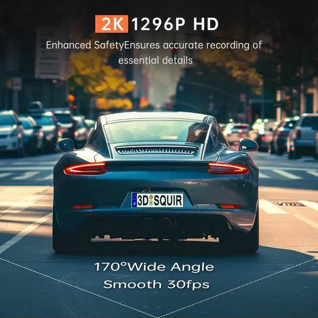 Alt view image 3 of 7 - Dash Cam 1296P Front Dashcam, V300 WiFi Dash Camera for Cars with App, Night Vision, Mini Hidden Single Car Camera, Loop Recording, 24H Parking Mode, Support 256GB Max, Black