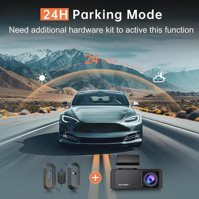 Alt view image 7 of 7 - Dash Cam 1296P Front Dashcam, V300 WiFi Dash Camera for Cars with App, Night Vision, Mini Hidden Single Car Camera, Loop Recording, 24H Parking Mode, Support 256GB Max, Black