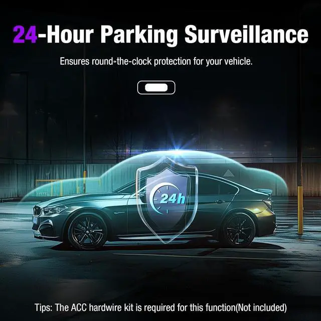 Alt view image 6 of 7 - 3 Channel 4K Dash Cam with 5GHz WiFi & APP Control, 4K/2.5K+1080P+1080P Front Inside and Rear, Triple Dash Camera with 64GB Card, G-Sensor, 24 Hours Parking Mode, Loop Recording, Night Vision
