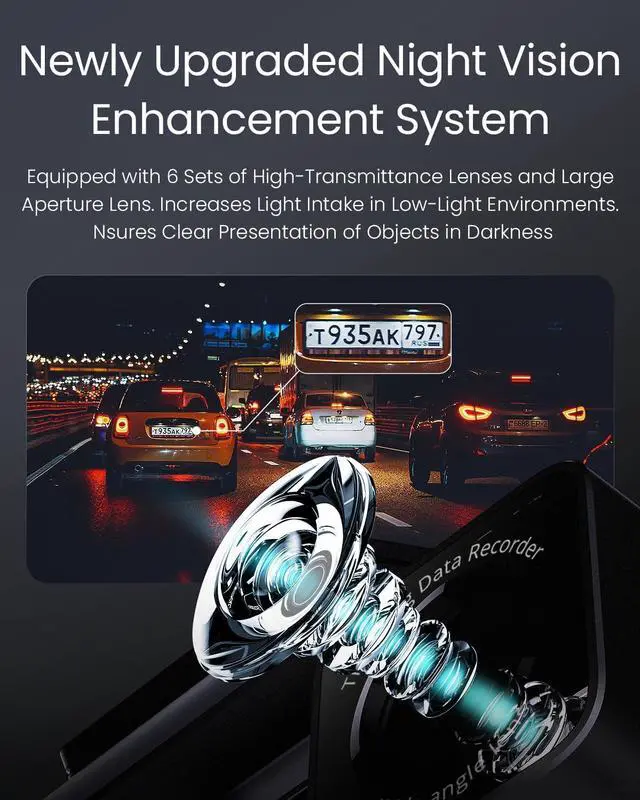 Alt view image 3 of 6 - Dash Cam 4K Front, Built-in WiFi GPS Dash Camera for Cars, 3.2" IPS Screen Dashcam with App Control, Free 32G Card, 170°Wide Angle, 24H ParkingMode, WDR, Night Vision, G-Sensor