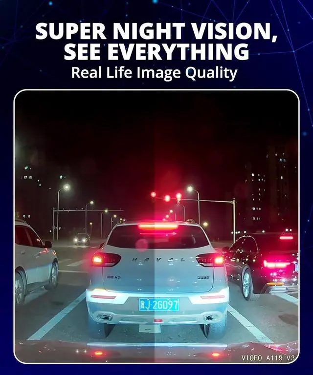 Alt view image 6 of 7 - VIOFO Dash Cam A119 V3 2K 2560x1440P Quad HD+ 60FPS Front Car Dash Camera, 5MP STARVIS Sensor, 140-Degree Wide Angle, GPS Included, Buffered Parking Mode, True HDR, Motion Detection, Time Lapse