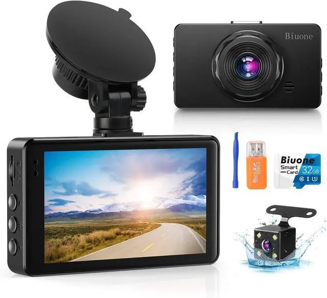 Main image of Dash Cam Front and Rear, Dash Camera for Cars with 32G Card Super Night Vision, Car Dash Cam 1080P Dashboard Camera with G-Sensor, Parking Monitor, Loop Recording, Motion Detection Car Camera