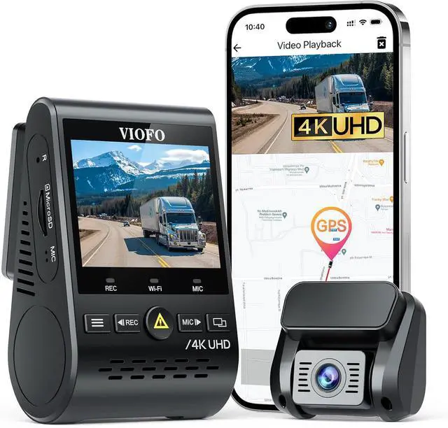 Main image of VIOFO A129 Pro Duo 4K Dual Dash Cam 3840 x 2160P Ultra HD 4K Front and 1080P Rear Car WiFi Dash Camera 8MP Sensor GPS, Buffered Parking Mode, G-Sensor, Motion Detection, WDR, Loop Recording