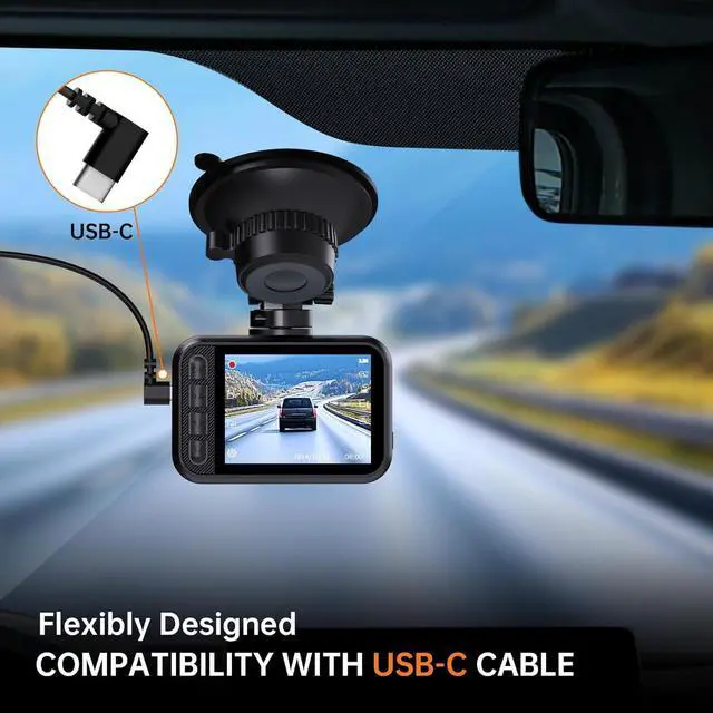 Alt view image 7 of 7 - Dash Cam Front and Rear, 2.5K Dual Dash Camera for Cars, 2560P Mini Car Camera, 2 inch IPS Screen, 32GB Card Included, WDR Night Vision, 24 Hours Parking Monitor, G-Sensor, Support 256 GB Max
