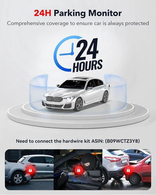 Alt view image 6 of 7 - REDTIGER F17 4K 3 Channel Dash Cam, 5GHz WiFi Built-in GPS with 64GB Card, 2160P+1080P+1080P Front and Rear Inside, Triple Car Camera with 3 Inch Screen, IR Night Vision, G Sensor, WDR, Parking Mode