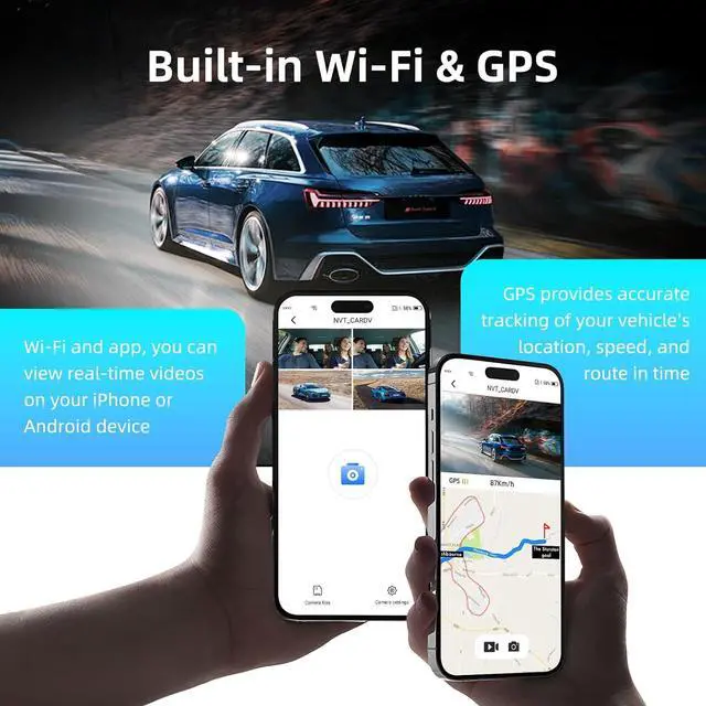 Alt view image 3 of 7 - 360 Dash Cam Front and Rear,4 Channel Vital Dash Cam 2025,2.5K+1080Px3 Dash Camera for Cars 24/7 Night Vision,360 Car Camera Built-in GPS,5G WiFi,Loop Recording,Parking Mode Free 128GB Card