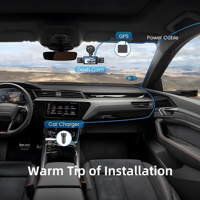 Alt view image 5 of 7 - 360 Dash Cam Front and Rear,4 Channel Vital Dash Cam 2025,2.5K+1080Px3 Dash Camera for Cars 24/7 Night Vision,360 Car Camera Built-in GPS,5G WiFi,Loop Recording,Parking Mode Free 128GB Card