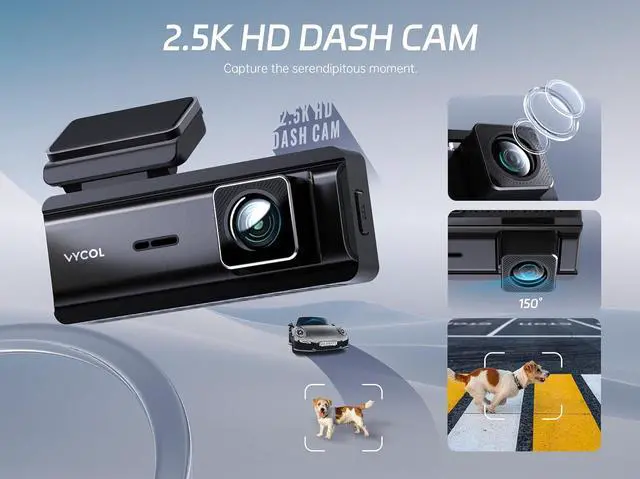 Alt view image 2 of 6 - Dash Cam 2.5K WiFi, Dash Camera for Cars with 32GB Card, Mini Dashcam Car Camera, WDR Night Vision,Voice Control, 24H Parking Mode, Support 128GB Max, Front Camera Only