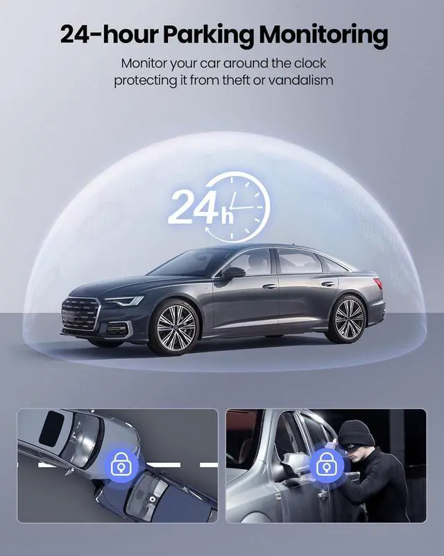 Alt view image 5 of 7 - Dash Cam, 4K Ultra HD Front Camera+2K Rear Cameras, 5G WiFi - Fastest Download speeds app, Support iOS Android,WDR Night Vision, Car Camera with 3" IPS Screen 32GB Card,24H Parking Mode