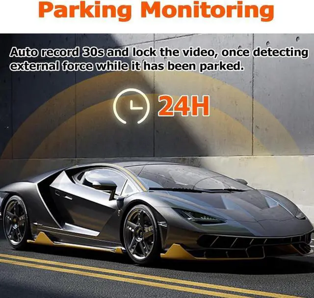 Alt view image 6 of 7 - 1080P Dash Cam Front and Rear with 32GB SD Card, Diamond Lark Dual Dash Camera for Cars, 3 LCD Screen Dashcam with Type-C Port, HDR, G-Sensor, Loop Recording, Parking Monitor, Night Vision