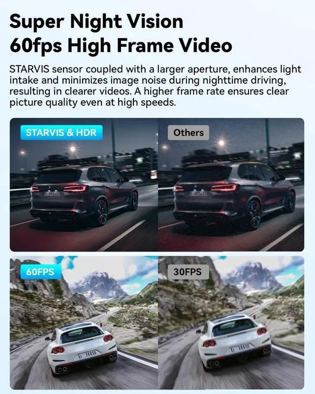 Alt view image 3 of 7 - Dash Cam Front Rear, IMX415 Sensor 4K 30fps/2K 60fps+1080p, Touch Screen Dash Camera for Car, Voice Control, Built-in GPS WiFi, HDR Night Vision, 64GB Card, 160° Wide Angle, 24H Parking Monitoring