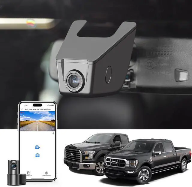 Main image of Front 4K & Rear 1080P Dash Cam fit for Ford F150 2013-2017 F250/F350 Super Duty 2015-2019 XLT Lariat King Ranch Raptor Limited Platinum(Model B), Free App & WiFi, 128GB Card