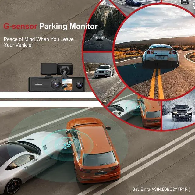 Alt view image 5 of 7 - PAPAGO G360 Dash Cam, 3 Channel WiFi Built-in GPS Dashcam, STARVIS IR Night Vision, 2K+1080P+1080P Front Inside and Rear Triple Car Camera, Loop Recording, 128GB Card, Parking Monitor (G360US)