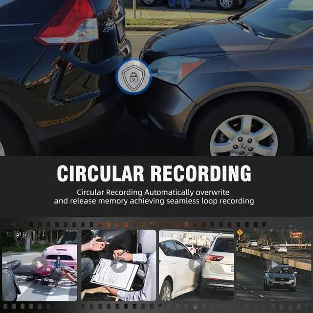 Alt view image 5 of 7 - 3 Channel Mirror Dash Cam, Aprilboy 12" Triple Rear View Mirror with Front 4K, Inside and Rear 1080P Cameras with 5.8GHz WiFi, G-Sensor, Night Vision, Reverse Assist, Parking Monitoring