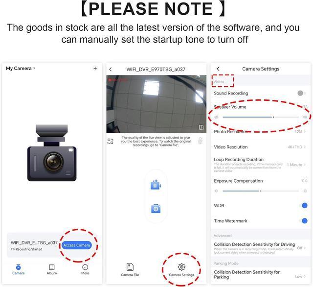 Alt view image 6 of 7 - 4K Dash Cam Fit for Ford Bronco 2021 2022 2023 2024, Does Not Fit 2025 Bronco, Does Not Fit Ford Bronco Sport, WiFi & App, 64GB Card