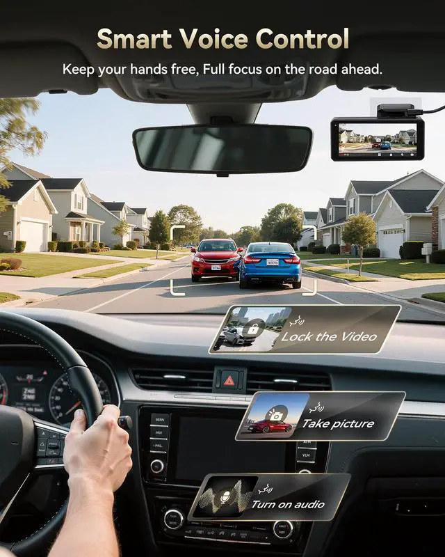 Alt view image 5 of 7 - REDTIGER F77 4K+4K Front and Rear Dash Cam with HDR, Dual STARVIS 2 IMX678 Sensor, Voice Control Dash Camera for Cars with 128GB eMMC Storage, 5.8GHz WiFi, 4'' Touch Screen, 24H Parking Mode