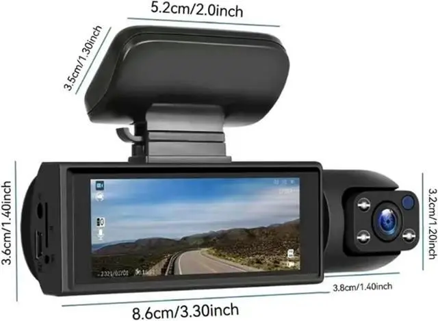 Alt view image 2 of 7 - Dual Camera Dash Cam-Dash Cam Front and Rear for Cars,1080P and IR Night Vision,3.16IPS Screen,64GB TF Card,24/7 Parking Monitoring,Loop Recording & Wide Angle Lens