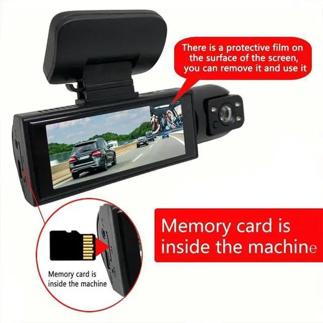 Alt view image 4 of 7 - Dual Camera Dash Cam-Dash Cam Front and Rear for Cars,1080P and IR Night Vision,3.16IPS Screen,64GB TF Card,24/7 Parking Monitoring,Loop Recording & Wide Angle Lens