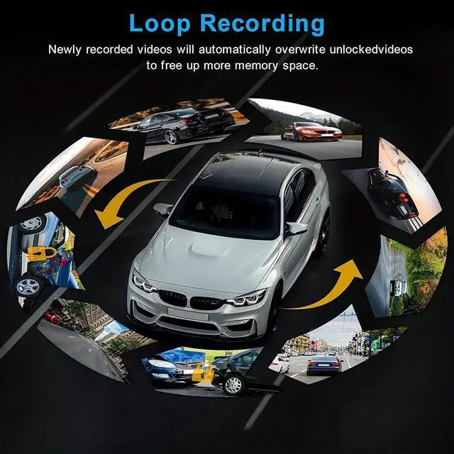 Alt view image 5 of 7 - Dash Camera Front and Inside, 3.16inch Dash Cam 1080P, G Sensor HD Night Vision Loop Recording Wide Angle Car DVR (Front and Inside)